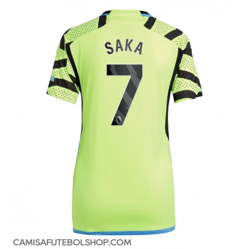 Camisa de time de futebol Arsenal Bukayo Saka #7 Replicas 2º Equipamento Feminina 2023-24 Manga Curta